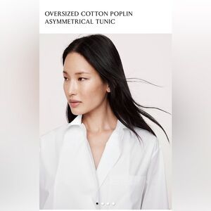 NWOT Banana Republic White Oversized Cotton Oversized Tunic Button Down SMALL